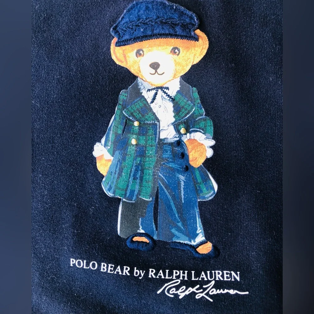 Polo by Ralph Lauren Navy Crewneck with Iconic Polo Bear - Picture 3 of 5